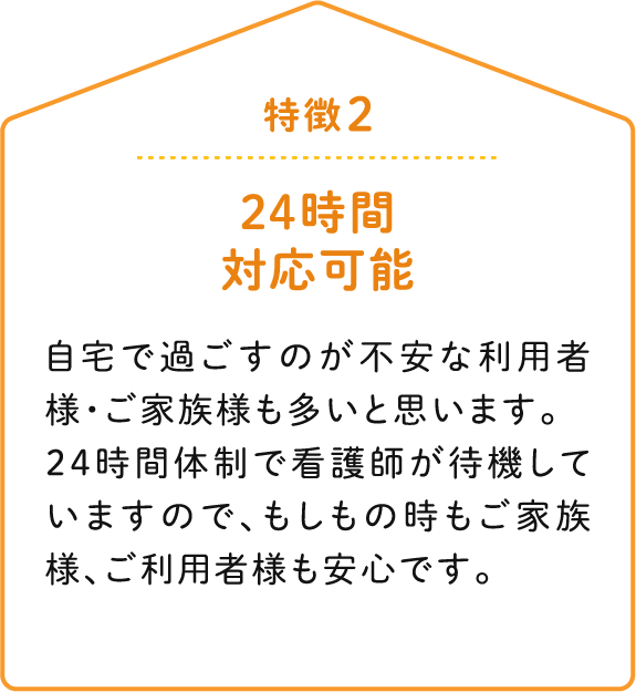 特徴２　２４時間対応可能